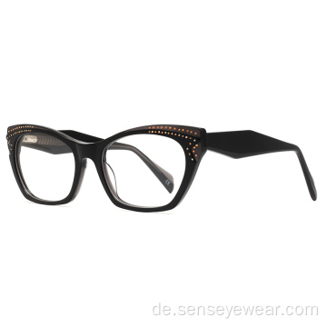 Frauen Diamant Rhinestone Acetat-Glas-Glas-Gläser